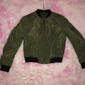 Army green bomber jacket